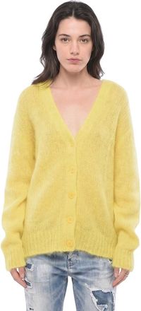 Dsquared2 Yellow Knitted V Neck Cardigan