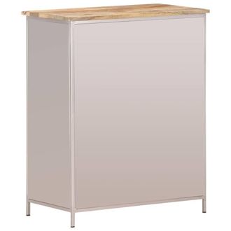 Berkfield Home Sideboard 60x35x75 cm Rough Mango Wood & Iron in Brown | Size: 60 x 35 x 75 cm