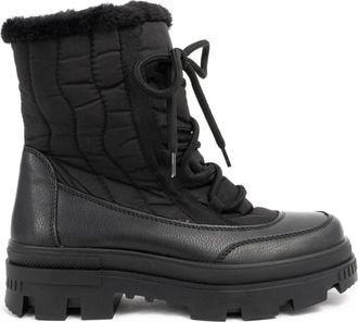 Endless Zwarte Enkellaarsjes - Dames - Veterlaarzen - Zwart - 38 EU - Schoenen