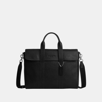 Coach Mens Sullivan Portfolio Brief - Black Leather - One Size