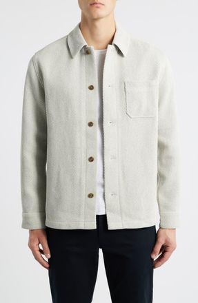 Les Deux Hamilton Twill Overshirt in Snow Melange at Nordstrom, Size Xx-Large