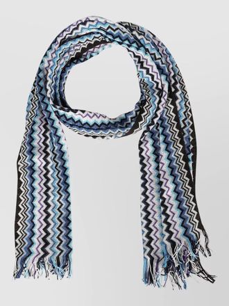 Missoni scarf soft texture zigzag pattern fringed edges