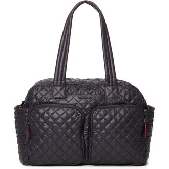 MZ Wallace Nik Quilted Water Resistant Nyon Travel Bag in Black at Nordstrom