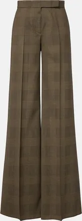 Max Mara Checked virgin wool wide-leg pants