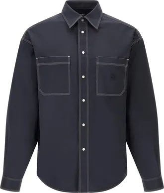 Fendi Blue Cotton Mens Blouse