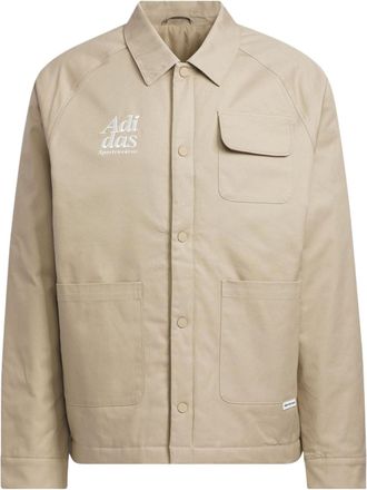 adidas Small Logo Padded Jacket Asia Sizing Tan JE6104