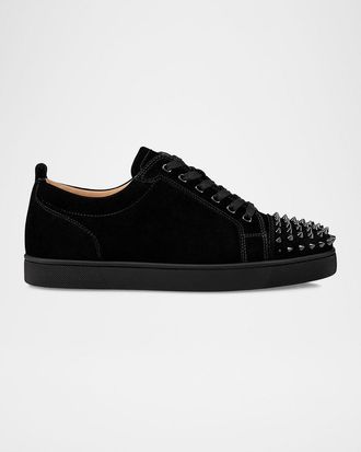 Christian Louboutin Men & apos;s Louis Junior Spikes Leather Low-Top Sneakers