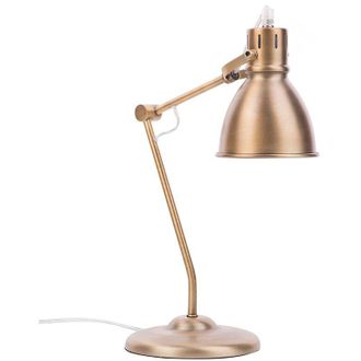 Beliani Beliani - Adjustable Arm Table Desk Bedside Office Reading Lamp Light Metal Brass Monsan