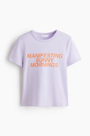 H&M Bedrucktes T-Shirt aus Viskosegemisch - Helllila/Manifesting