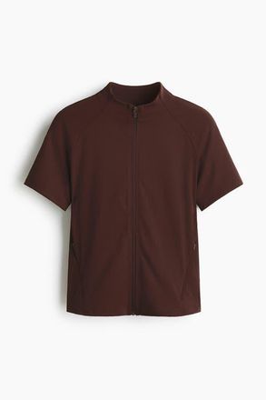 H&M Short-sleeved Jacket With Sculptmove in Warm Brown at Nordstrom, Size X-Large