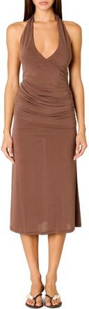Nia Marina Halter Midi Dress in Java at Nordstrom, Size X-Large