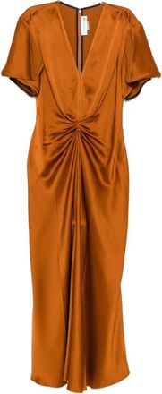 Victoria Beckham Bronze Eve Midi Dress