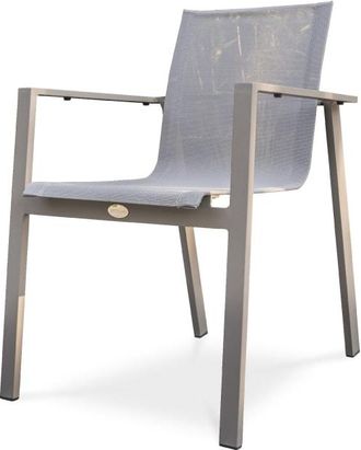 DCB Garden Sillón de jardín apilable de aluminio y lona de plástico