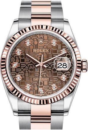 Rolex Datejust 36 Chocolate Jubilee Diamond Dial Mens Steel and 18kt Everose Gold Oyster Watch 126231CHJDO