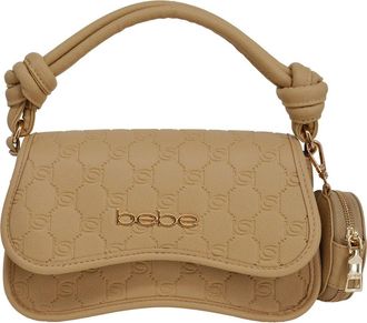 Bebe Romina Embossed Satchel with Zip Pouch in Beige at Nordstrom Rack