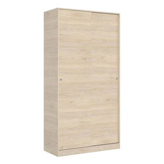 Dmora Armario Dfurla, Perchero Para Dormitorio, Armario Con 2 Puertas Correderas, 100x50h204 Cm, Roble - Dmora