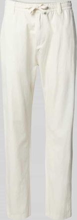 s.Oliver Red Label Relaxed Fit Chino Leinen-Baumwoll-Mix in Weiss, Größe 31/32