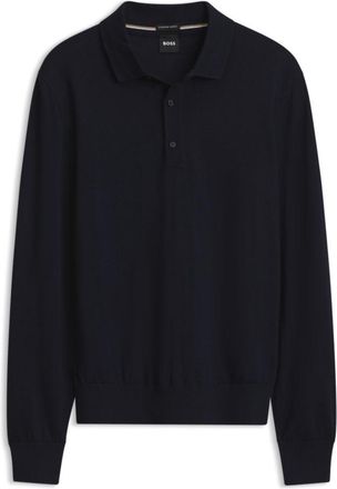 BOSS Regular-fit knit polo in Merino wool