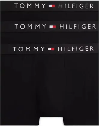 Tommy Hilfiger Mens 3-Pack TH Original Rib Boxer Trunks, Black - Size: 33/32/32