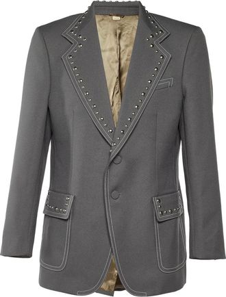 Gucci stud-embellished blazer - Grey