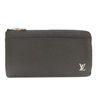Louis Vuitton Taiga Black Taiga Leather Long Wallet (Bi-Fold) (Pre-Owned)