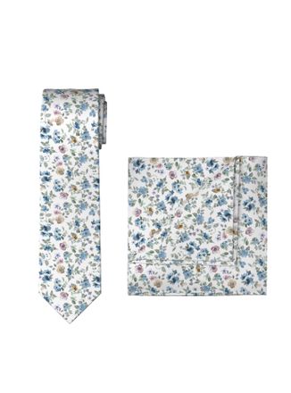 Olymp Krawatte OLYMP, Herren, wei&szlig;, Web, Baumwolle, Krawatten Krawatte, Set Einstecktuch + Krawatte