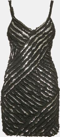 Roberto Cavalli Black Silk Strappy Mini Dress