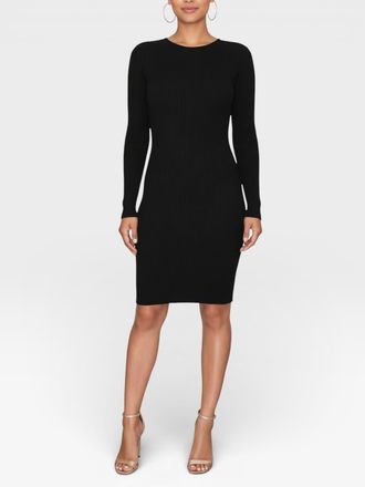 Rachel Roy Katerina Crew Neck Sweater Mini Dress in Black at Nordstrom, Size X-Large