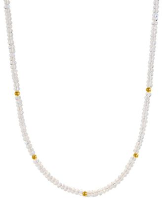 Jewelmak 14K Rainbow Moonstone Necklace