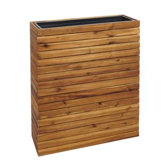 Hhg [nunca Usado] Jardinera Hhg-485, Maceta Elevada, Maceta Para Flores, Rectangular 77 X 63 X 23 Cm, Para Exterior, Madera De Acacia, Con Certificaci&oacute;n M