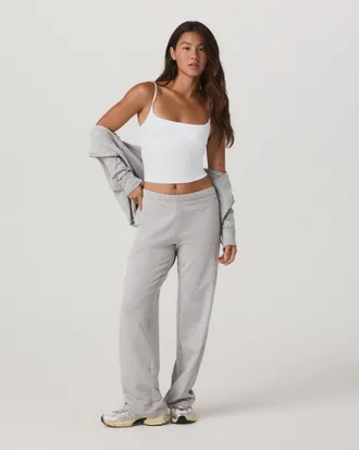 Vuori Clothing Halo Modern Straight Leg Pant-Long | Pale Grey Heather | XS, Size Extra Small