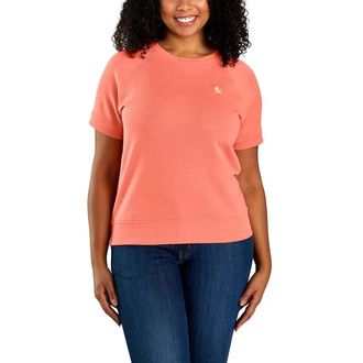 Carhartt Work in Progress Sweatshirt Womens Orange Relaxed Fit French Terry Outdoor UPS957