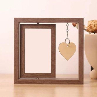 OEM Marco De Fotos Giratorio Con Colgador En Forma De Coraz&oacute;n - Doble Cara - 6 Pulgadas