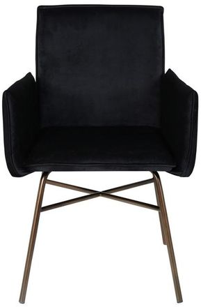 VE DESIGN Design Esszimmerstuhl Petro mit Armlehnen - Schwarz/Gold