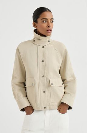 Brunello Cucinelli Canvas outerwear jacket in Beige at Nordstrom, Size 44 It