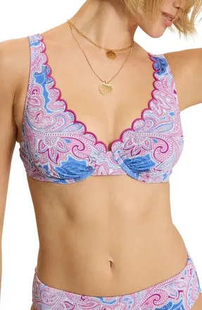 Tommy Bahama Island Cays Underwire Bikini Top in Paradiso Blue at Nordstrom, Size X-Large