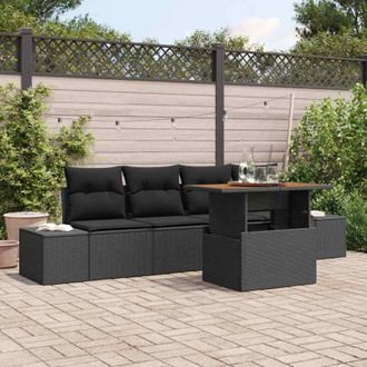 vidaXL Vidaxl - Conjunto De Comedor De Jard&iacute;n Negro, Marr&oacute;n 100 X 55 X 73 Cm
