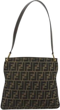 Fendi Pre-owned Vintage Schoudertas - Dames - Vintage Schoudertas - Bruin - ONE Size - Leer - Vintage