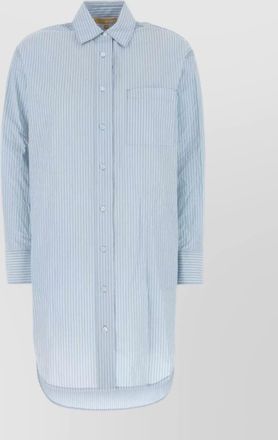 Michael Kors embroidered shirt dress striped pattern