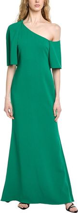 Badgley Mischka Wrap Off Shoulder Gown