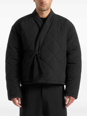 Mani&egrave;re De Voir Emil quilted wrap jacket - men - Nylon - S - Black
