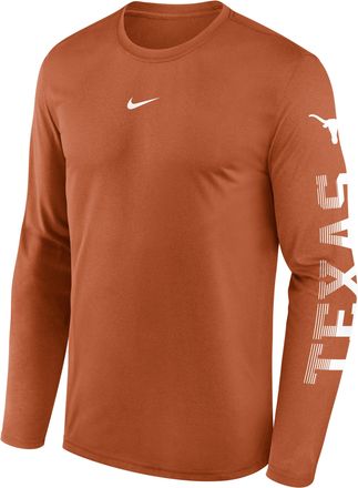 Nike Texas Primetime Stack Legend Nike Mens Dri-FIT College Long-Sleeve T-Shirt in Orange | NKGT81FTXE-EKV
