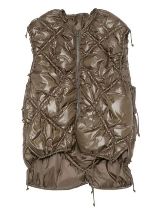 Muller Of Yoshiokubo Asymmetry quilted vest - Brown