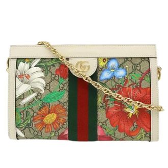 Gucci Pre-owned Cross Body Bags, female, Multicolor, Size: ONE SIZE Pre-owned Ophidia GG Flora PVC Shoulder Bag