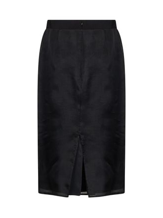 Stella McCartney Crystal-Embroidered Silk Organza Midi Skirt - Black