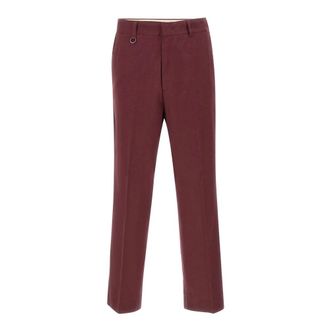 Paolo Pecora Straight Trousers, male, Red, Size: XL Straight Trousers