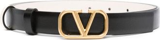 Valentino Garavani Black VLogo Signature Reversible Leather Belt - Womens - Calf Leather