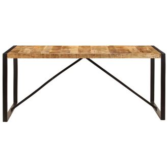 Berkfield Home Beautiful Dining Table Solid Rough Mango Wood 180 cm in Brown