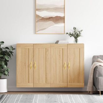 vidaXL Armadietti a Parete 2 pz Rovere Sonoma in Legno Multistrato - Vidaxl