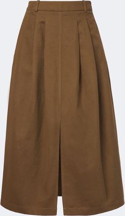Joseph Kharis cotton and linen twill midi skirt